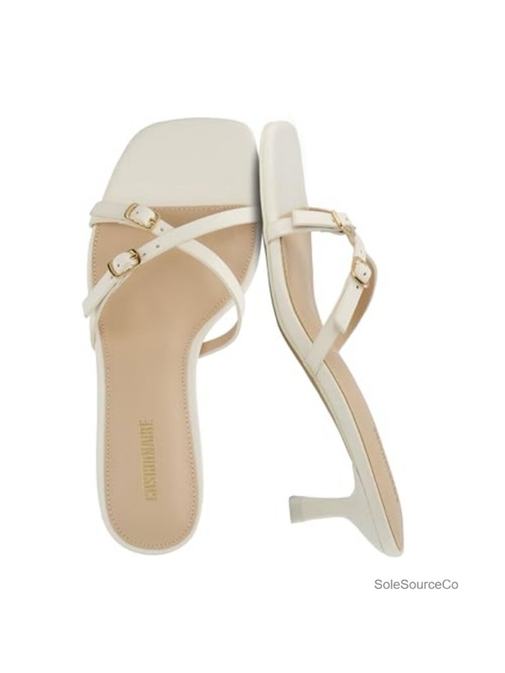 Strappy Kitten Heel Sandals for Women Cushioned Faux Leather Dressy